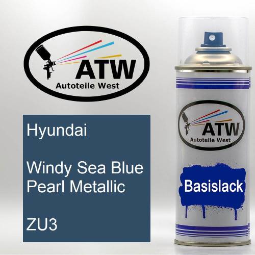 Hyundai, Windy Sea Blue Pearl Metallic, ZU3: 400ml Sprühdose, von ATW Autoteile West.